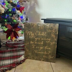 Inspirational Wall Art with Gold Text